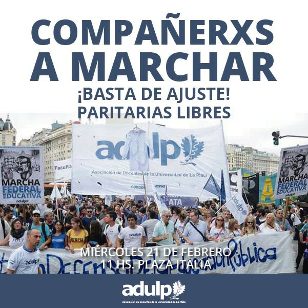 Los docentes universitarios de La Plata marcharán el miércoles a Plaza de Mayo