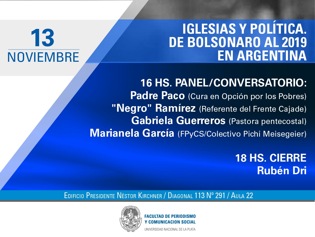 Periodismo de la UNLP debate sobre el rol de las iglesias en el entramado político latinoamericano