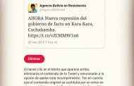 Twitter censura a la Agencia Bolivia en Resistencia (ABR)